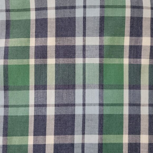 Sonoma Goods For Life® Men's Blue Green Plaid Button-down Short Sleeve Shirt - Picture 8 of 13